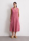 Marc O'Polo Ärmelloses Leinen-Kleid shaped, Damen, rosa, Gr. 32, 100% Leinen