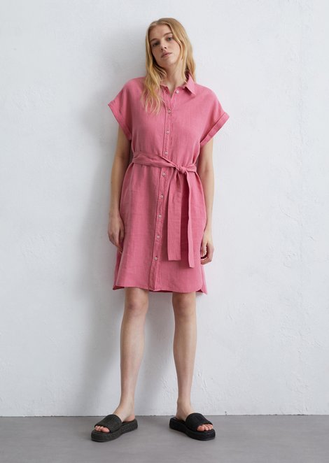 Marc O'Polo Leinenkleid relaxed, Damen, rosa, Gr. 40, 100% Leinen