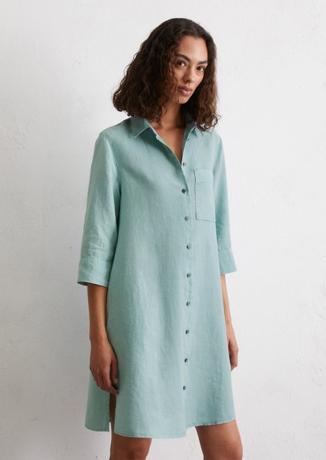 Marc O'Polo Leinenkleid relaxed, Damen, grün, Gr. 40, 100% Leinen
