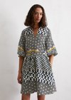 Marc O'Polo Leinenkleid flared, Damen, weiss, Gr. 34, 100% Leinen