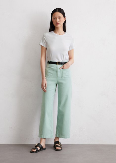 Marc O'Polo Jeans culotte model Tolva regular cropped, Dames, groen, 34/34, 97% Katoen, 3% Elasthaan