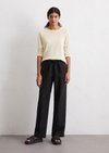 Marc O'Polo Leinen-Joggpants straight, Damen, schwarz, Gr. 32, 100% Leinen