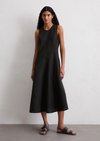 Marc O'Polo Ärmelloses Leinen-Kleid shaped, Damen, schwarz, Gr. 40, 100% Leinen