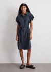 Marc O'Polo Leinenkleid relaxed, Damen, blau, Gr. 32, 100% Leinen
