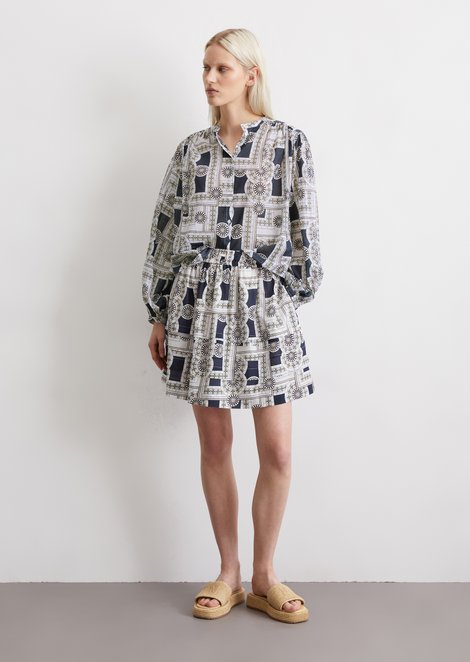 Marc O'Polo Uitlopende minirok, Dames, blauw, 32, 100% Katoen