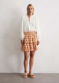 Flared mini skirt made from lightweight cotton voile