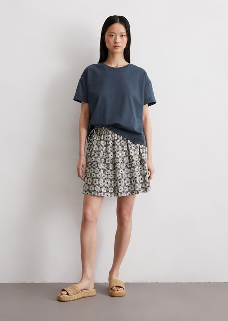 Marc O'Polo Uitlopende minirok, Dames, blauw, 36, 100% Katoen