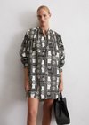 Marc O'Polo Relaxte overhemdjurk met print, Dames, veelkleurig, 38, 100% Katoen