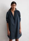 Marc O'Polo Relaxte overhemdjurk, Dames, blauw, 44, 100% Katoen