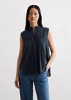 Marc O'Polo Ontspannen mouwloze blouse, Dames, blauw, 36, 100% Katoen