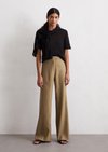 Marc O'Polo Pantalon uitlopend, Dames, bruin, 40, 55% Linnen, 42% Viscose, 3% Elasthaan