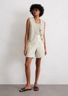 Marc O'Polo Linnen shorts uitlopend, Dames, beige, 34, 55% Linnen, 42% Viscose, 3% Elasthaan