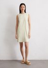 Marc O'Polo Etuikleid ausgestellt, Damen, grau, Gr. 38, 55% Leinen, 42% Viskose, 3% Elasthan