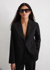 Marc O'Polo Blazer regular, Dames, zwart, 42, 55% Linnen, 42% Viscose, 3% Elasthaan