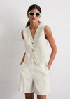Marc O'Polo Vest regular, Dames, beige, 46, 53% Linnen, 45% Viscose, 2% Elasthaan
