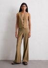 Marc O'Polo Vest regular, Dames, bruin, 40, 53% Linnen, 45% Viscose, 2% Elasthaan