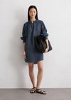 Marc O'Polo Leinenkleid relaxed, Damen, blau, Gr. 40, 100% Leinen