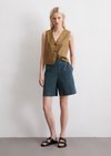 Marc O'Polo Korte broek breed, Dames, blauw, 44, 90% Lyocell, 10% Linnen