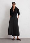 Marc O'Polo Wickelrock flared, Damen, schwarz, 36, 90% Lyocell, 10% Leinen