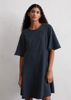 Marc O'Polo Ausgestelltes Minikleid, Damen, blau, Gr. 32, 90% Lyocell, 10% Leinen