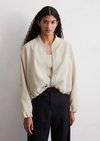 Cropped blouson made from TENCEL™ Lyocell-linen mix - gray Cropped blouson made from TENCEL™ Lyocell-linen mix - gray