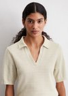 Regular polo shirt made from ajour jersey - gray | Polos
