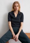 Marc O'Polo Poloshirt regular, Damen, blau, Gr. m, 99% Baumwolle, 1% Elasthan