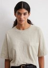 Marc O'Polo DfC T-Shirt los, Dames, beige, Xl, 100% Katoen