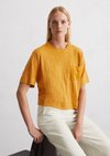 Marc O'Polo DfC T-Shirt los, Dames, geel, L, 100% Katoen