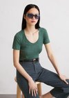Marc O'Polo DfC T-Shirt regular, Women, summer pine, Xxl, 100% Baumwolle