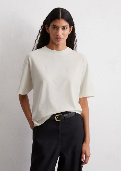 Marc O'Polo Relaxed T-shirt, Dames, wit, L, 48% Modal, 48% Katoen, 4% Elasthaan