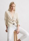 Marc O'Polo Feinstrick-Cardigan slim, Damen, grau, Gr. l, 90% Baumwolle, 10% Leinen