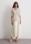 Marc O'Polo Cardigan slim, Damen, grau, Gr. m, 100% Leinen