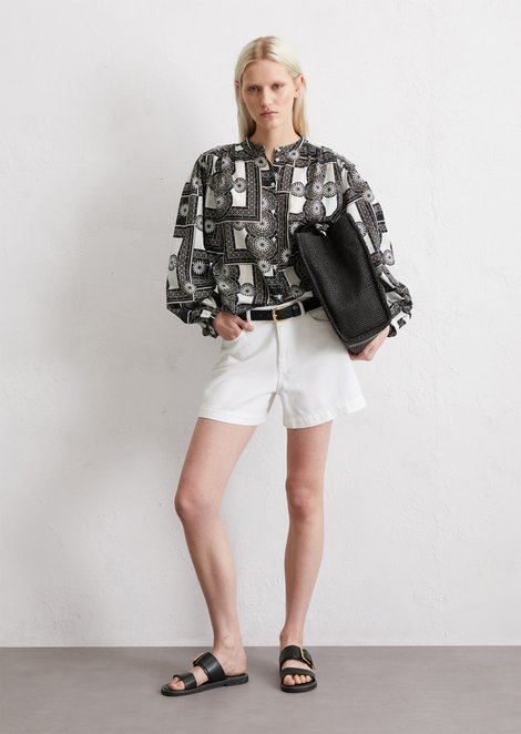 Marc O'Polo Relaxte denim shorts, Dames, wit, 26, 50% Lyocell, 50% Katoen