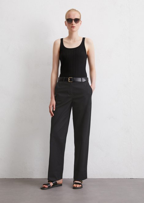Marc O'Polo Chino model Lande breed, Dames, zwart, 32, 97% Katoen, 3% Elasthaan