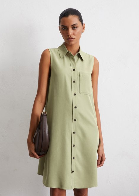 Marc O'Polo Mouwloze jurk regular, Dames, groen, 32, 100% Lyocell