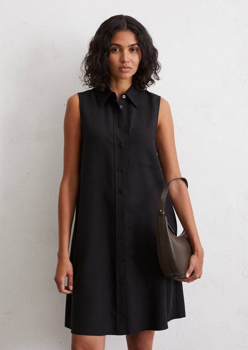 Mouwloze jurk regular gemaakt van TENCEL™ Lyocell zwart Mini