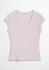 Marc O'Polo Pointelle T-shirt slim, Dames, paars, Xxs, 50% Modal, 50% Katoen