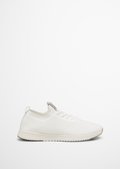 Knitted sneakers made from recycled polyester - white
