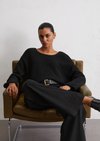 Marc O'Polo DfC Pullover oversize, Damen, schwarz, Gr. l, 100% Baumwolle