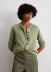 Marc O'Polo Cardigan slim, Damen, grün, Gr. l, 100% Baumwolle