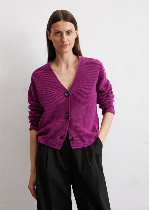 V-Neck-Cardigan relaxed aus Heavy-Weight-Organic-Cotton