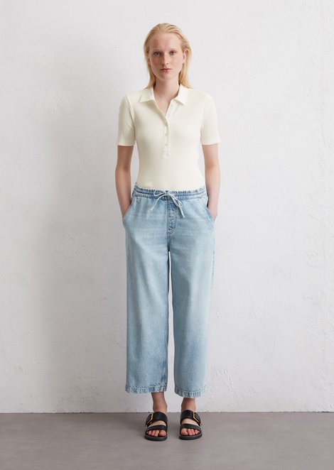 Marc O'Polo Vloeiende broek wijd, Dames, blauw, Xxs, 76% Lyocell, 24% Katoen