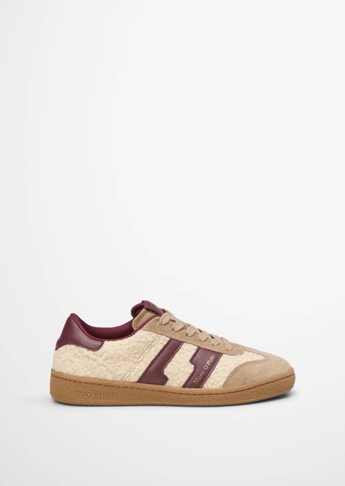 Sneaker aus Leder und Teddyfell beige Made in Portugal MARC