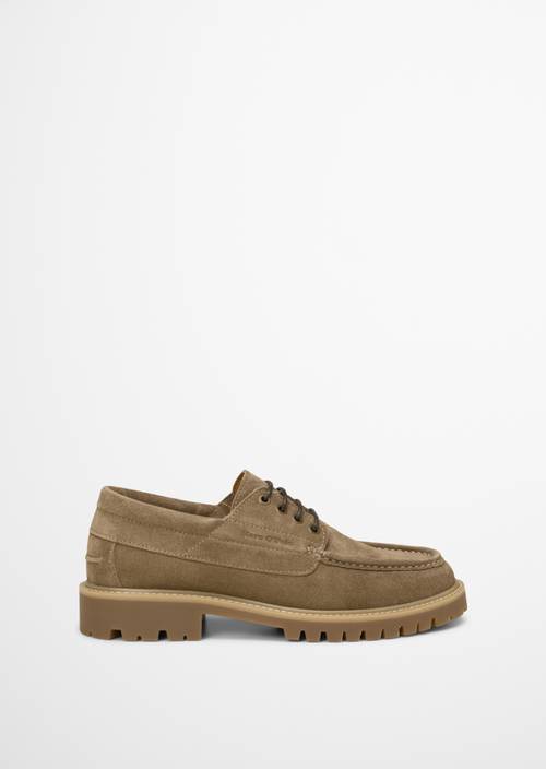 Boat shoe model Armin dark taupe right shoe outer view