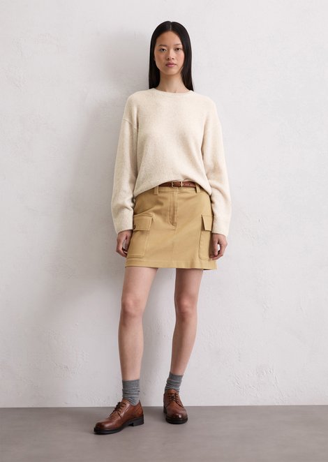 Marc O'Polo Cargo-Minirock shaped, Damen, beige, Gr. 32, 67% Baumwolle, 31% Lyocell, 2% Elasthan