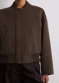 Wool blouson relaxed made from elegant doubleface - brown