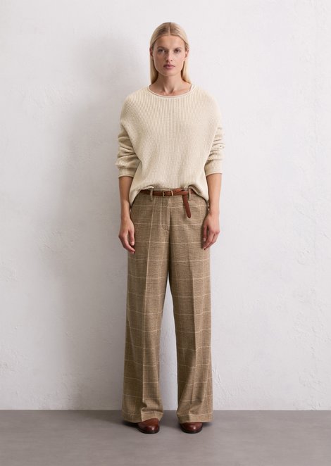 Marc O'Polo Relaxte broek, Dames, veelkleurig, 32, 41% Ruw wol, 29% Viscose, 29% Polyester, 1% Elasthaan