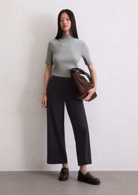 Marc O'Polo Culotte cropped, Dames, blauw, 40, 63% Polyester, 34% Viscose, 3% Elasthaan