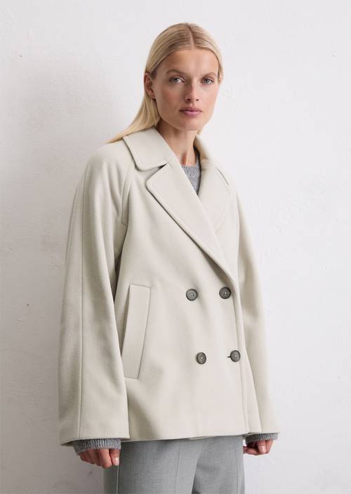 Cape jacket relaxed made from a wool mix beige Wool jackets